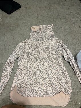 Evolution and Creation Pink Leopard-Print Hooded Long Sleeve Top